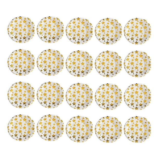 Wosthever Bandeja desechable de papel con rayas de pentagrama, 50 Uds., versátil y elegante, compacta y ligera Mostrada oro
