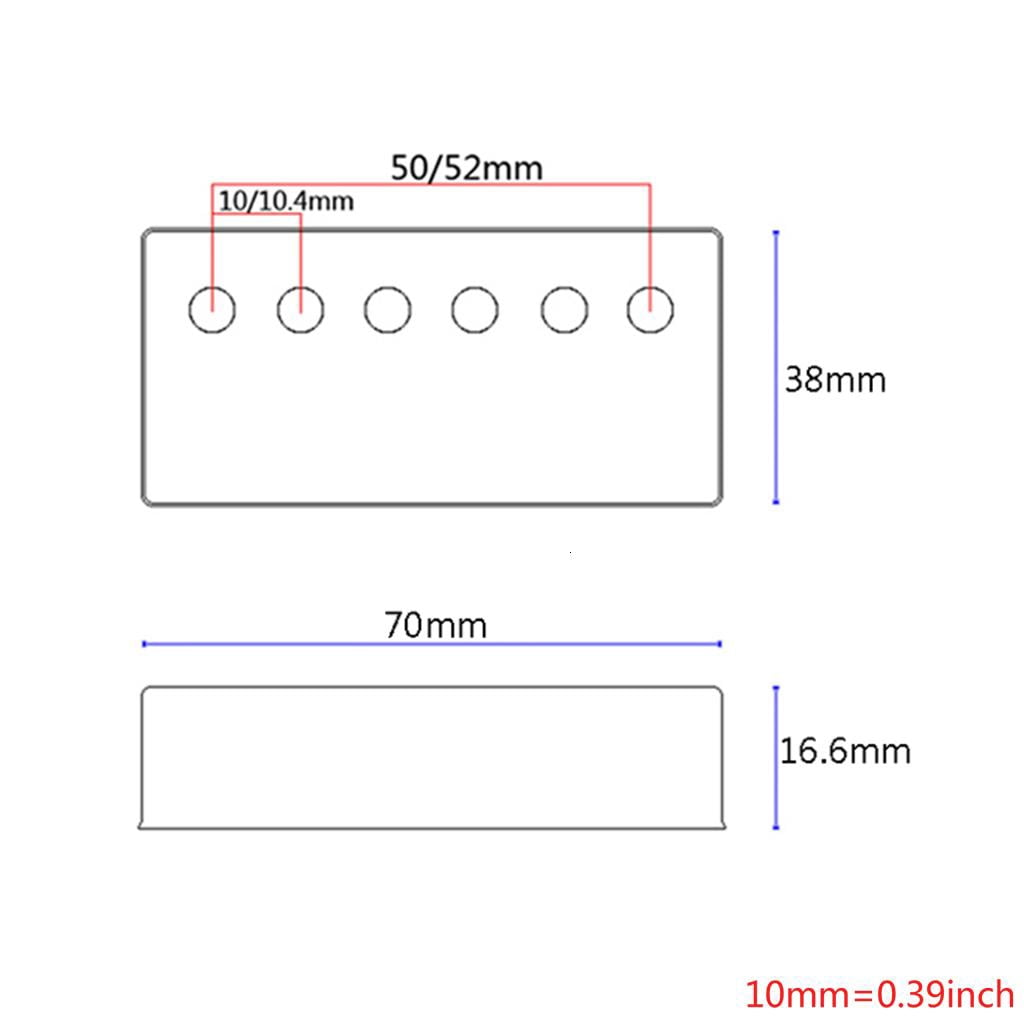 Yihuala 2Pcs/Set Colorful Red Wood Print Neck Bridge Humbucker Pickup Cover 50/52mm Rod Spacing for LP Electric Guitar Parts Accessories