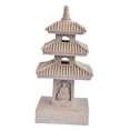 thumbnail image 5 of Fzaqwen Chinese Traditional Pagoda Figurine Solar Powered Resin Sculpture Outdoor Garden Light Gray, 5 of 9
