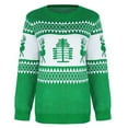 thumbnail image 5 of sususu Women's Fair Isle Sweater 2025 Ethnic Argyle Sweater Crew Neck Long Sleeve Fairisle Pattern Loose Pullover Jumper Top,A01-Green,S, 5 of 5