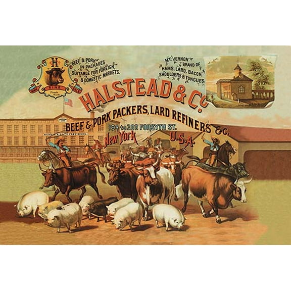 Halstead and Company Beef and Pork Packers Fine art canvas print (20" x 30")