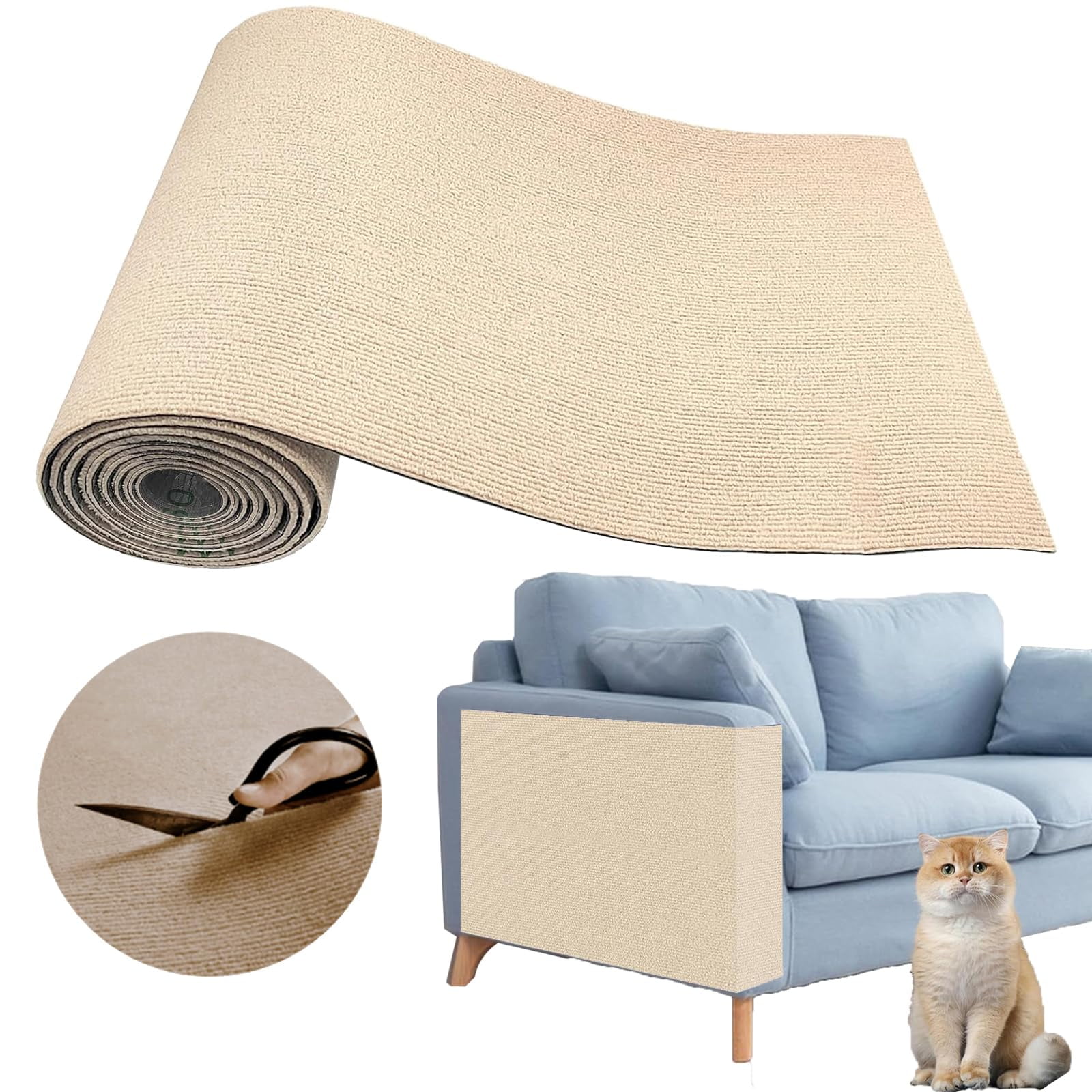 Cat Scratching Climbing Carpet Mat Self-Adhesive Couch Furniture Protector