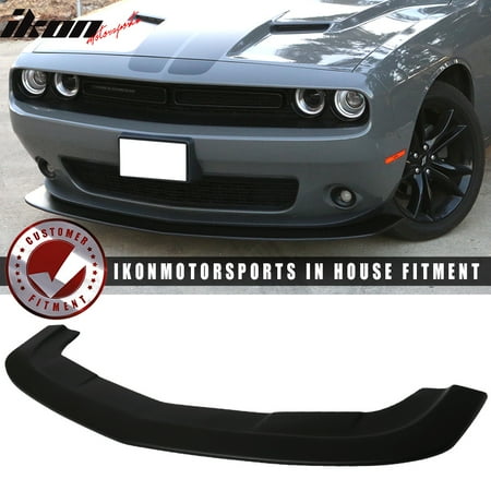 - Fits 15-18 Dodge Challenger SXT Style Front Bumper Lip Black Primer PP