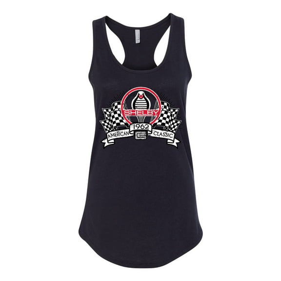 Wild Bobby Ford Shelby Vintage Checkered Flag Women Racerback Tank Top