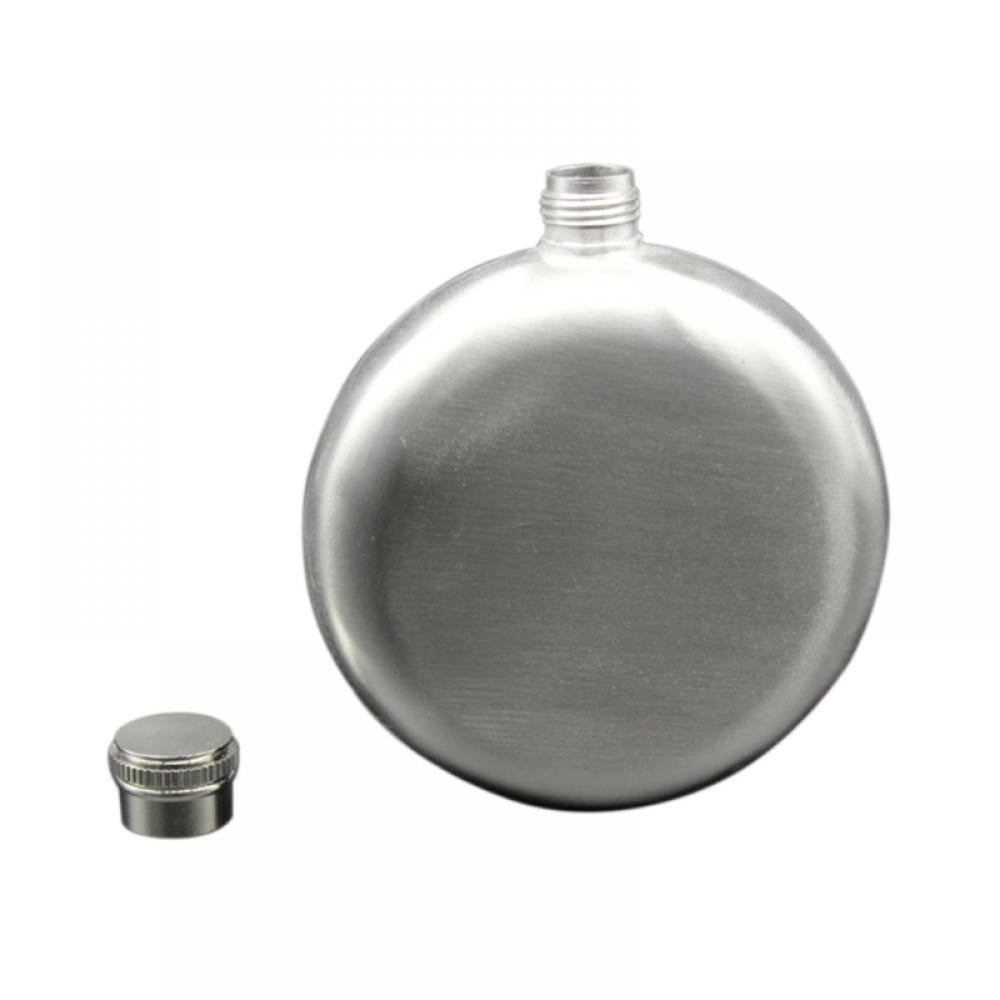 Round Hip Flask With Studded Lid, Stainless Steel Liquor Flask