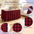 thumbnail image 4 of Desk Skirt,Wine Gingham Wrap Around Ruffled Table Skirts,Reusable Draped Table Cover with Ruffle,72x29.9 Inch Soft Fabric Rustic Tablecloth,Tablecloths for Kitchen,Dining Room Party,Counter Decor, 4 of 4