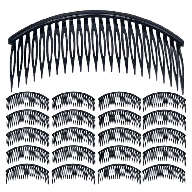 48 peinetas laterales de plástico para el cabello - Portamoños grande con 24 dientes - Pinzas para tocados, pasadores y accesorios para velos de novia y mujeres