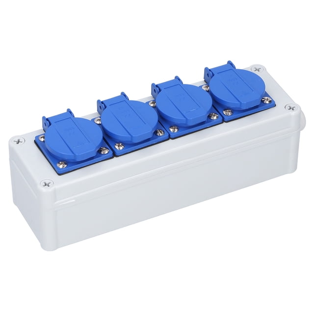 Multi-Row ABS Outdoor Electrical Enclosure with Switch - Weatherproof & Dustproof Power Socket Box for Residential, Factory, Airport & Grid Use - Flame Retardant, Anti-Aging, Secure Screw Fixation &
