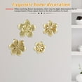 thumbnail image 5 of 4 PCS Gold Metal Flowers Wall Decor 9.8" 3D Multi-layer Modern Floral Art for Living Room Home Decor & Bedroom Hanging Wall Decoration for Hallway Small Shabby Chic Home Accessories Mounted Gifts, 5 of 16