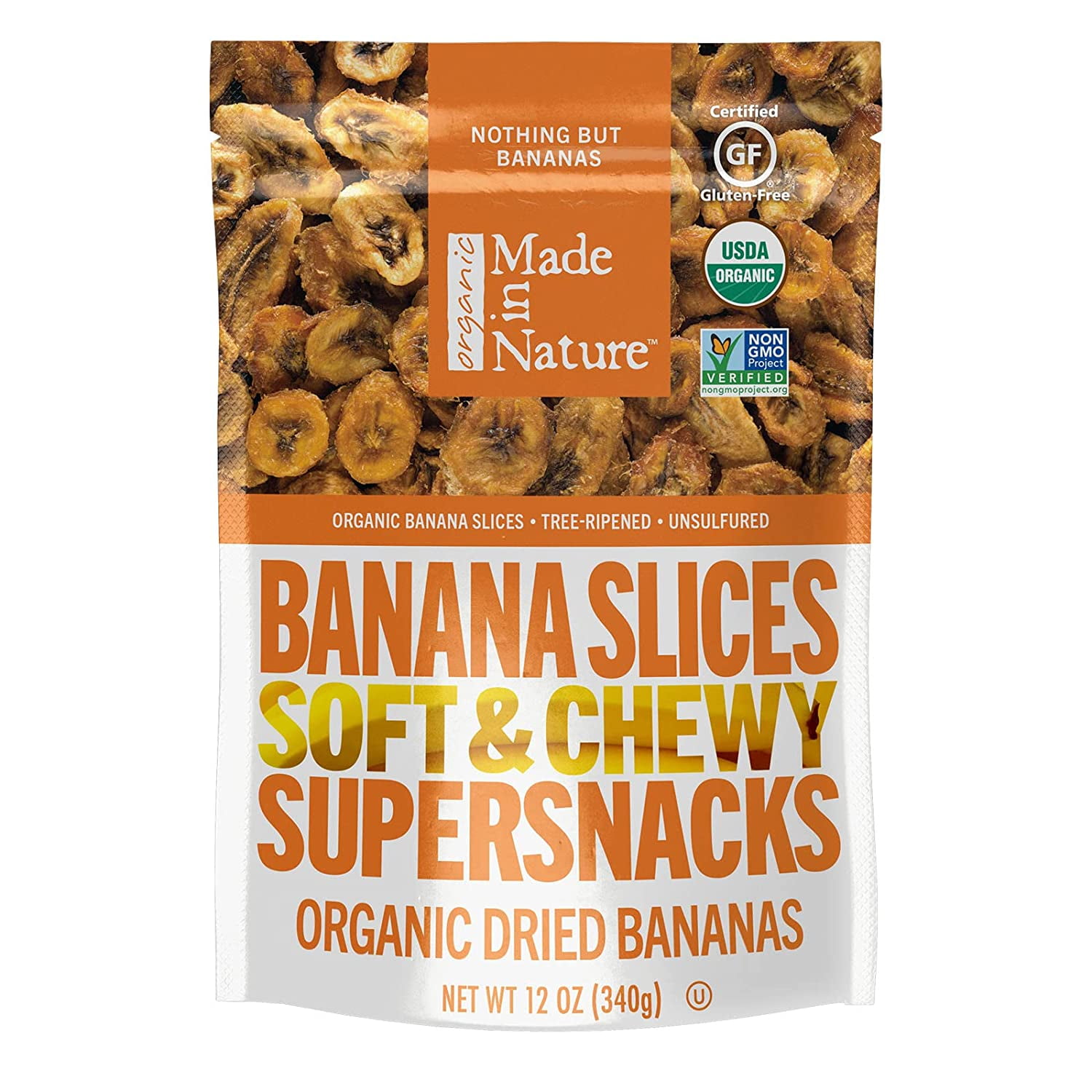 Made in Nature Organic Dried Fruit Banana Slices, 12 oz (1 Pack)