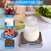 Somnr 1000g/ 0.1g Small Pocket Jewelry Scale, Digital Kitchen Scale with 2 Trays, Stainless Steel Gram Scales Weight Gram and Oz, Digital Herb Scale, Silver
