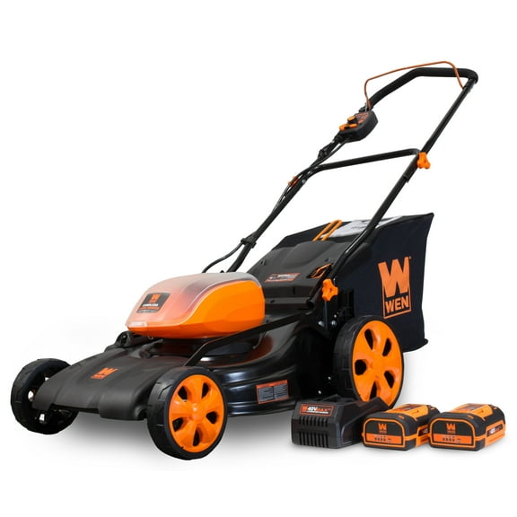 WEN 40V Max Lithium Ion 19-Inch Cordless 3-in-1 Lawn Mower with Two Batteries, 16-Gallon Bag and Charger
