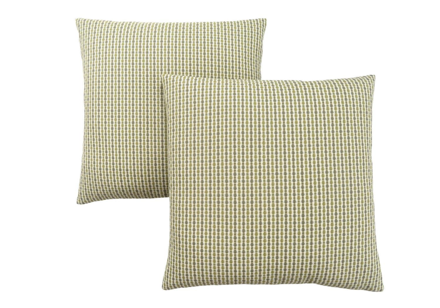 Monarch Specialties Pillows, Set Of 2, 18 X 18 Square, Insert Included, Decorative Throw, Accent, Sofa, Couch, Bedroom, Polyester, Hypoallergenic, Green, Modern