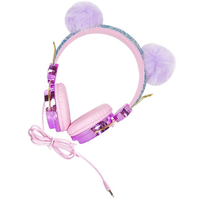 IFANLANDOR 1Pcs Casque Rond Dessin Animé pour Enfants avec Contrôle du Volume et Compatibilité avec Téléphone Intelligent