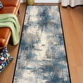 thumbnail image 3 of Blue Grey Abstract Brushstroke Hallway Runner Rug, 60x18 Inches Modern Textured Long Floor Mat, Non-Slip Washable Contemporary Art Rug for Entryway Kitchen, 3 of 9
