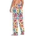 thumbnail image 6 of Colorful Flowers Floral Men's Pajama Pants Cotton Long Sleepwear Lounge Pants XL, 6 of 7