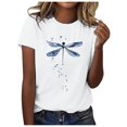 thumbnail image 1 of TSADFHJI Hauts de Vacances pour Femmes Fête Mode Décontractée Imprimée Col Rond Manches Courtes Pull T-Shirt S Bleu Clair, 1 of 3