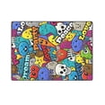 thumbnail image 3 of CADecor Graffiti Cartoon Abstract Peace Love Couch Sofa or Bed Fleece Blanket Throw 58x80 inches, 3 of 3