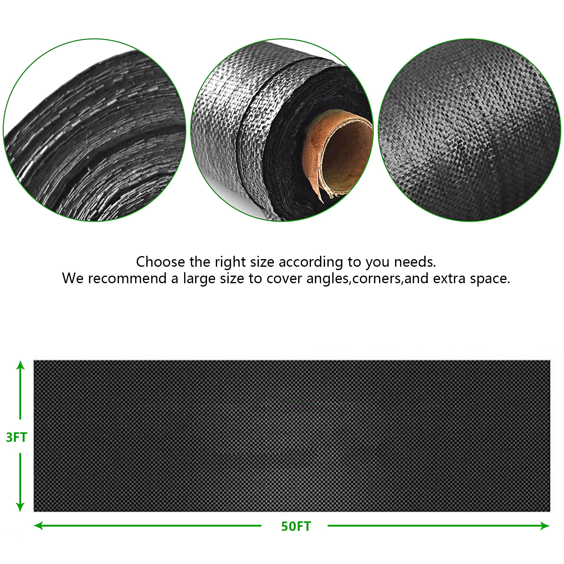 Garden Weed Barrier Fabric Multi Size Heavy Duty Landscape Weed