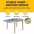 thumbnail image 4 of Blue Coastal Starfish Table Cloths for 4 Foot Rectangle Tables, Vintage Beige Nautical Coral Summer Patio Waterproof Elastic Fitted Tablecloths, Washable Rectangular Table Cover for Camping, 4 of 8