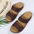 thumbnail image 3 of Dakaela Wedge Sandals Women Orthopedic Summer Shoes Comfortable Open Toe Platform Slides Coffee 7.5, 3 of 5