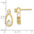 thumbnail image 4 of Sterling Silver Gold-Tone Polished Cz Teardrop Post Earrings (Width 7.1) (Length 15.25) - Jbsp, 4 of 5