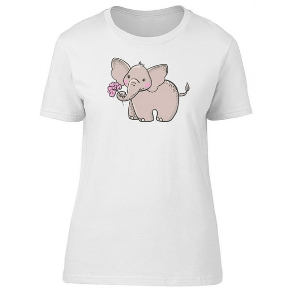 Adorable Baby Elephant Cartoon T-Shirt Women -Image by Shutterstock, Female XX-Large