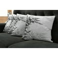 thumbnail image 2 of Ambesonne Asian Themed Throw Pillow Cover 4 Pack, Monochrome Art Leaves, 20", White and Black, 2 of 6