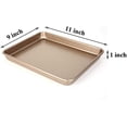 thumbnail image 2 of 11 Inch Baking Sheets Pan Nonstick Set of 2, Cookie Sheet Replacement Toaster Oven Tray，Deep Size 1 inch Bakeware, Non Toxic & Heavy Duty & Easy Clean (Champagne Gold), 2 of 8