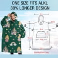 thumbnail image 4 of Oversized Wearable Blanket Hoodie,Green Princess Castle Pattern Sherpa Blanket Hoodie with Super Pockets,Super Warm Fuzzy Pullover for Women & Men, 4 of 6