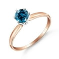 thumbnail image 1 of Galaxy Gold Size 11.0 inch  14K Solid Rose Gold Solitaire Ring With 0.50 CT.  Natural Blue Diamond, 1 of 5