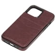 thumbnail image 4 of Funda para teléfono tipo billetera Funda protectora para teléfono multifuncional con soporte de hebilla magnética para iPhone 13 Pro Marrón, 4 of 5