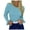Blue, variant on Women's Autumn Winter Solid Long Sleeve Round Neck Thermal Sweater Casual Slim Fit Knitted Pullover Top