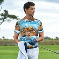 thumbnail image 3 of Balery Animals on Noah's Ark Floating Camisa Polo de Hombre con Estampado, de Manga Corta y Tejido Medio, Camisa Tipo Golf Polo-Large, 3 of 6