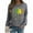 Gray, variant on CLOISE Sweatshirt Womens Lightweight Crew Neck Tops Graphic Long Sleeve Pullover Cute Fall Winter Clothes Hot Pink M