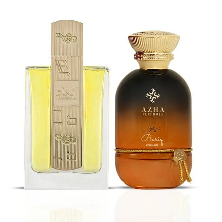 Angham by Lattafa & Bariq by Azha – Eau de Parfum Sprays 100ml (3.4 oz) | A Dynamic Duo of Citrus Sparkle & Sweet Indulgence (Bundle)