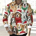 thumbnail image 6 of BLTIBY Christmas Shirt for Men Button Down Long Sleeve Lapel Shirts Cats Printed Casual Holiday Beach Shirts Top Multicolor 4 L, 6 of 8