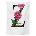thumbnail image 3 of Ambesonne Letter Z Tablecloth Rectangular Table Cover, Zinnia Petals Leaves Z, 60"x90", Fuchsia Green Black, 3 of 4