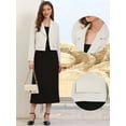 thumbnail image 2 of DARING DIVA Women's Notched Collar Long Sleeve Suit Jacket Casual Blazers M White, 2 of 6