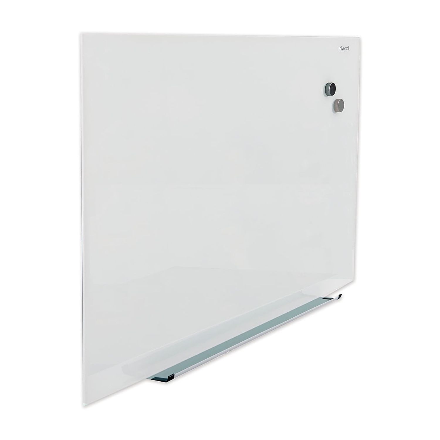 Universal Frameless Magnetic Glass Marker Board 48" x 36" White (UNV43203)