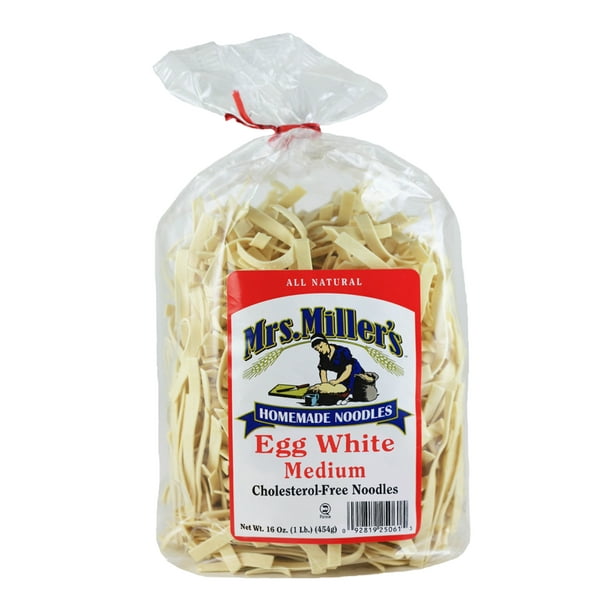 Mrs. Miller's Egg White Medium Noodles, No Cholesterol 16 oz. Bag (3