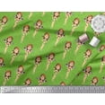 thumbnail image 1 of Soimoi Green Poly Georgette Fabric Girl & Drinks Beach Printed Craft Fabric by the Yard 52 Inch Wide, 1 of 3