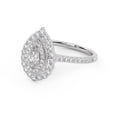 thumbnail image 3 of AFFY Double Halo Teardrop Engagement Rings for Women, 0.88 Cttw Pear And Round Cut Lab Grown Diamond Ring In 14K White Gold Over 925 Sterling Silver F-G-H, SI Quality Ring Size-9.5, 3 of 6
