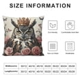 thumbnail image 5 of Orinice Owl Crown Roses Graphic Decorative Cushion Throw Pillow Cover Short Plush Zipper Closure for Home Living Room Sofa 1PC 12x12in, 5 of 5