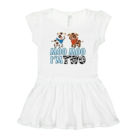 

Inktastic Moo Moo I m 2 with Cute Holstein Cows Gift Baby Girl Dress