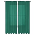 thumbnail image 2 of 2 PC Solid Rod Pocket Sheer Window Curtain Treatment Drape Voile Panels in Variety of Colors (55"X63", Teal), 2 of 2