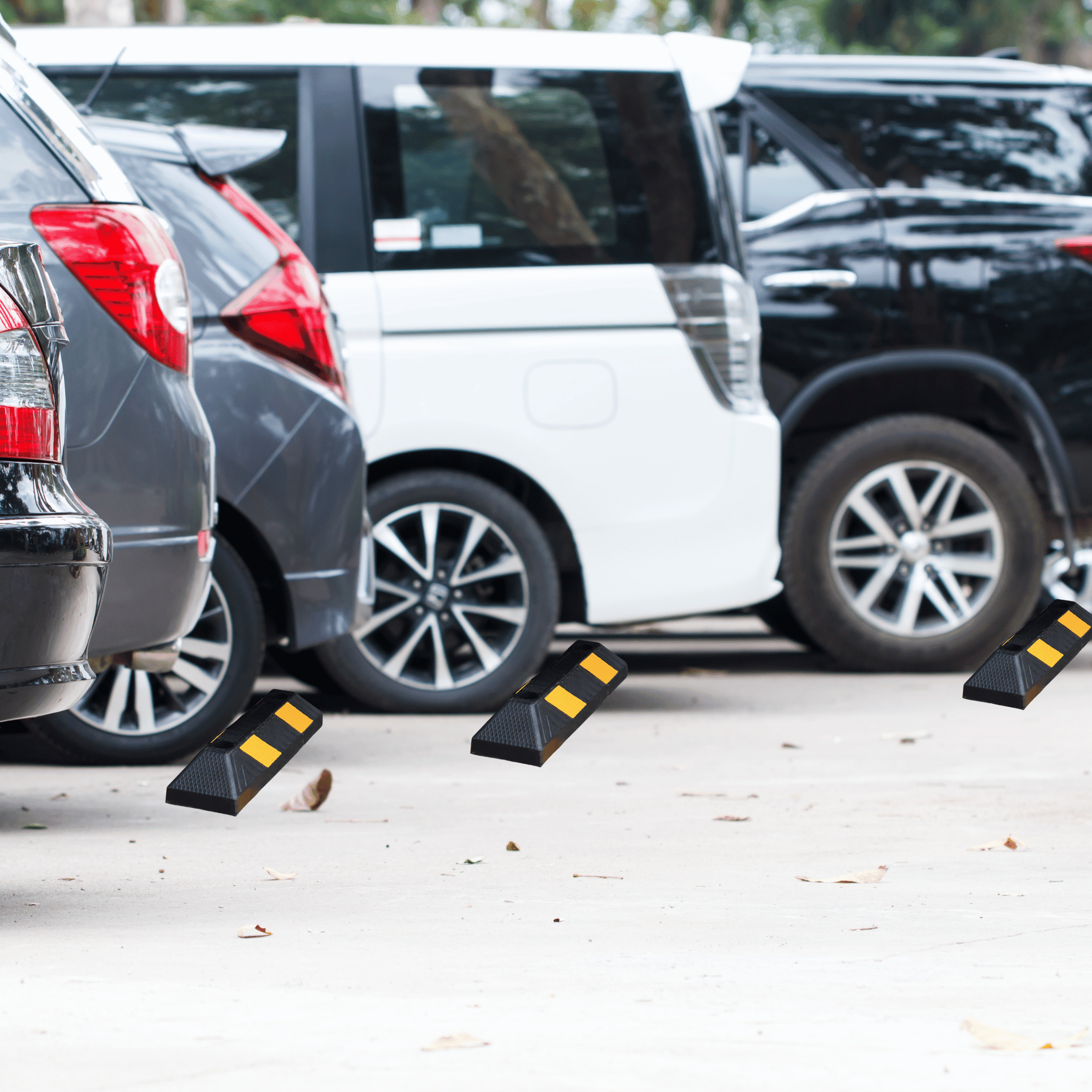 BESEA 21 inch Rubber Curb Parking Stopper for Garage, 4 Pack Heavy Duty Parking Curb Garage Wheel Stopper