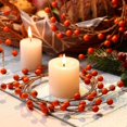 thumbnail image 3 of Corona de 6 piezas, minicorona de bayas, corona de Acción de Gracias, decoración del centro de mesa de Navidad de granja (bayas naranjas), 3 of 5