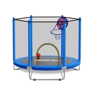 Trampoline Enfant 150 Cm Avec Filet, Panier Basket, Balançoire, Sac De Frappe Et Barre Réglable – Pour 3 à 8 Ans, 440 Lbs