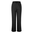 thumbnail image 2 of Gibobby pantalones para nieve mujer Pantalones de pierna ancha para mujer, cintura elástica alta en la parte trasera, pantalones de trabajo de negocios, pantalones de traje rectos (Negro, L), 2 of 5